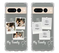 Custom Pictures Case for Google Pixel 7 Pro 6.7 inch, Add Your Own Personalized Collage Photos, Customized Shockproof Protective Clear Phone Cover, Not-Yellowing, Soft Flexible TPU, Transparent