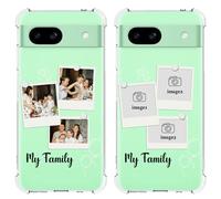 Custom Pictures Case for Google Pixel 8A 6.1 inch, Add Your Own Personalized Collage Photos, Customized Shockproof Protective Clear Phone Cover, Not-Yellowing, Soft Flexible TPU, Transparent