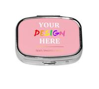 Custom Pill Organiser with Picture/Text/Name 2 Times a Day, Personalised Travel Pill Box, Cute DIY Pill Holder Container for Vitamin Medicine Supplement Fish Oil