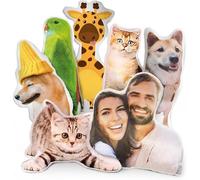 Custom Pillow Personalised Cushions with Photo, Custom Dog Cat Pet Pillow Face Body Shaped with Filling (7.8 inch)
