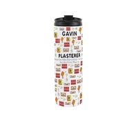 Custom Plasterer Travel Mug - Personalised Tradesman Gift - Reusable Stainless Steel Vacuum-Sealed Double-Walled Travel Flask 500ml (16 fl oz)