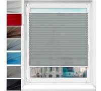 Custom Pleated Blind with NO Drilling 25 x 130 cm Quick Fix and Easy to Install, Curtains Blinds No Drilling Door Blinds Includes All Assembly Parts, for Bedroom,Kitchen,Bathroom, Light Grey