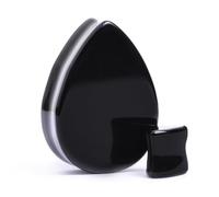 Custom Plugs Black Teardrop Glass Plug/Gauge (34mm)
