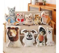 Custom Plush Photo Doll Personalized Face Pillow,Funny Personalized Pillow with Pet/Picture/People，Custom 3d Pillow for Birthday, Thanksgiving, Christmas, Valentine'S Day，Lovely Dog Cat Memorial Gift