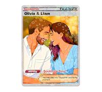 Custom Poke Card with Photo for Couples Personalised Trainer or Character Cards, Customisable Poke Portriat Card with Name Stats Text for Birthday Anniversary Valentines Gifts for Him Her