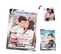 Custom Poke Card with Photo Name Text | Personalized Anime Trainer Poke Card for Couples & Pet Lovers for Birthday, Valentine's Day & Xmas