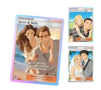 Custom Poke Card with Photo Name Text | Personalized Anime Trainer Poke Card for Couples & Pet Lovers for Birthday, Valentine's Day & Xmas