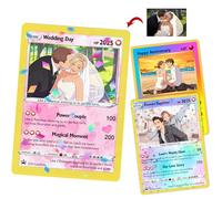 Custom Poke Card with Photo Name Text | Personalized Anime Trainer Poke Card for Couples & Pet Lovers for Birthday, Valentine's Day & Xmas