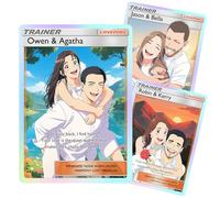 Custom Poke Card with Photo Personalised Trainer or Character Cards Customisable Poke Portriat Card with Name Stats Text for Birthday Anniversary