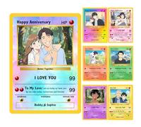 Custom Poke Card with Your Photo Name Text Personalised Trainer or Character Cards Customised Poke Card Gift Birthday Valentines Couple Fathers Kids Anniversary