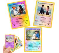Custom Poke Cards Personalised Anniversary Poke Card with Name Photo Text Customised Family Character Anime Card for Birthday Valentine Gifts