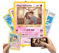 Custom Poke Cards Personalised Trading Cards Maker Customised Animated Couple Anniversary Card for Valentines Fathers Day,Poke Card