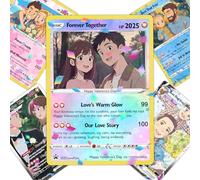 Custom Pokemon Cards with Photo Name Text Personalized Trading or Character Cards Customized Anniversary Valentines Fathers Day Birthday Animated Card for Gift