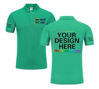 Custom Polo Shirt Design Your Own Text Logo Photo Image - Customized Personalized Polo Shirts for Men Women Front Back Print Green