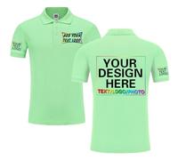 Custom Polo Shirt Design Your Own Text Logo Photo Image - Customized Personalized Polo Shirts for Men Women Front Back Print Bright Green