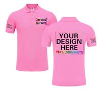 Custom Polo Shirt Design Your Own Text Logo Photo Image - Customized Personalized Polo Shirts for Men Women Front Back Print Rose Red