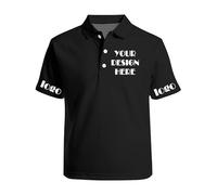 Custom Polo Shirt for Men/Women Print Any of Your Design Photo/Text/Logo Personalised Mens Polo Shirts Customized Golf Shirts Business Tops Workwear Gifts Black