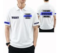 Custom Polo Shirt Personalised Classic Polo Shirts for Men Women Customised Logo Golf Polo Shirts Breathable Comfortable Design Your Own Business Workwear for Company Events Father's Day