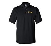 Custom Polo Shirts for Men Chess Set Gold Sport Embroidery Cotton, Black Design Only, Large