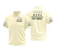 Custom Polo Shirts for Men Women,Casual Polo Shirts with Personalized Text/Photo,Stand Collar Short Sleeves T Shirt for Outdoor Sports (Beige)