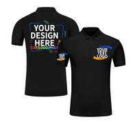 Custom Polo Shirts for Women Men Design Your Own Text Logo Golf Shirt Personalised Customised Polo Shirts for Business Black