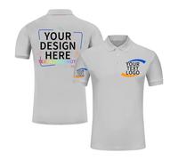 Custom Polo Shirts for Women Men Design Your Own Text Logo Golf Shirt Personalised Customised Polo Shirts for Business Grey