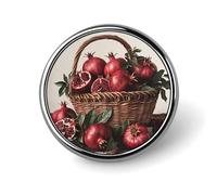 Custom Pomegranates in Basket Lapel Pin Aluminum Alloy Button Badge Personalized Exquisite Brooch Classic Mini Pin 1 Inch for Backpacks Hat Suit Jacket Clothing Decoration