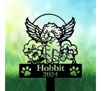 Custom Poodle Dog Grave Marker, Angel Poodle Dog With Wings Garden Stake, Poodle Dog Loss Gift, Memorial Gifts, Poodle Lovers, Dog Headstone, Pet Memorial Plaque, Personalised Name Sign