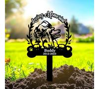 Custom Poodle Dog Memorial Grave Marker Metal Art,Personalized Pet Name Memorials Burial Stake,Customized Plaques for Loss of Dogs Sympathy Gifts,Pets Tombstone for Cemetery Garden Lawn Yard Outdoor