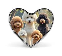 Custom Poodles Dogs Lapel Pin Aluminum Alloy Button Badge Personalized Heart Exquisite Brooch Classic Mini Pin for Backpacks Hat Suit Jacket Decoration