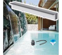 Custom Pool Waterfall Spillway - 38in Silver Garden Fountain Water Feature, Embedded Mount Spray Accessories, (72 to 12) for Stunning Pool Enhancements