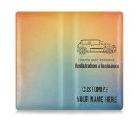 Custom Premium Leather Car Registration & Insurance Card Holder Personalized Men Women Automobile Wallet Case Organizer for Cards, Essential Document Driver License Gradient Blue Blending
