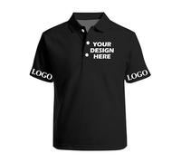 Custom Print Any of Your Design Photo/Text/Logo Personalised Polo Shirts for Men Adult Womens Polo Shirt Ideal for Workwear Office Casual Golf T Shirt Black Polos