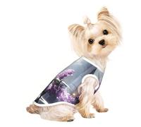 Custom Print Dog Vest for Small Dogs, Breathable Mesh Cat Shirt, Sleeveless Pet T-Shirt for Small Breed Puppies & Cats Violet Flowers in The Church Medium