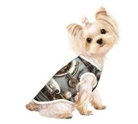 Custom Print Dog Vest for Small Dogs, Breathable Mesh Cat Shirt, Sleeveless Pet T-Shirt for Small Breed Puppies & Cats Steampunk Style 3D Rendering Small