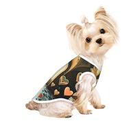 Custom Print Dog Vest for Small Dogs, Breathable Mesh Cat Shirt, Sleeveless Pet T-Shirt for Small Breed Puppies & Cats Heart Shaped, Floor Medium