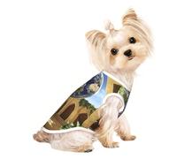 Custom Print Dog Vest for Small Dogs, Breathable Mesh Cat Shirt, Sleeveless Pet T-Shirt for Small Breed Puppies & Cats The Earth in The Mysterious Church Small