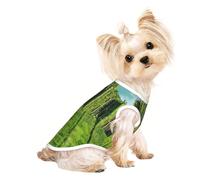 Custom Print Dog Vest for Small Dogs, Breathable Mesh Cat Shirt, Sleeveless Pet T-Shirt for Small Breed Puppies & Cats Secret Temple Overgrown with Weeds Small