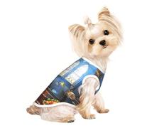 Custom Print Dog Vest for Small Dogs, Breathable Mesh Cat Shirt, Sleeveless Pet T-Shirt for Small Breed Puppies & Cats Underwater Temple and Fish Large