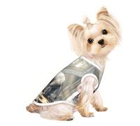 Custom Print Dog Vest for Small Dogs, Breathable Mesh Cat Shirt, Sleeveless Pet T-Shirt for Small Breed Puppies & Cats The Golden Mammoth in The Dilapidated City Large