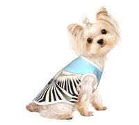 Custom Print Dog Vest for Small Dogs, Breathable Mesh Cat Shirt, Sleeveless Pet T-Shirt for Small Breed Puppies & Cats White Striped Aerial View Small