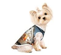 Custom Print Dog Vest for Small Dogs, Breathable Mesh Cat Shirt, Sleeveless Pet T-Shirt for Small Breed Puppies & Cats Sailing Deck Large