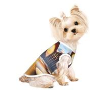 Custom Print Dog Vest for Small Dogs, Breathable Mesh Cat Shirt, Sleeveless Pet T-Shirt for Small Breed Puppies & Cats White Arched Arch, Double Star Sunset Small