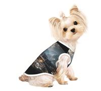 Custom Print Dog Vest for Small Dogs, Breathable Mesh Cat Shirt, Sleeveless Pet T-Shirt for Small Breed Puppies & Cats Happy Scenery Small