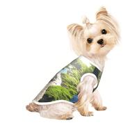 Custom Print Dog Vest for Small Dogs, Breathable Mesh Cat Shirt, Sleeveless Pet T-Shirt for Small Breed Puppies & Cats Forests and Rivers Large