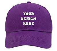 Custom Print Your Own Design Text Logo Unisex Personalized Plain Adjustable Hat Baseball Cap, Purple, M