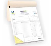 Custom Printed A4 Duplicate Invoice Book, 50 Duplicate Sets, NCR Business Forms, Full Colour Printing