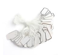 Custom Printed Blank Jewelry Lanyard Tags with Writable Paper Labels and Gold and Silver Edges 500 and 100 Pieces for Jewelry Watches Clothing Display (Gold-100pcs)