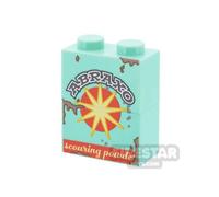 Custom Printed Brick 1x2 x2 Abraxo Powder LIGHT AQUA