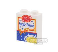 Custom Printed Brick 1x2x2 Sugar Bombs Cereal WHITE